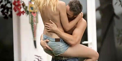 Teen Izzy Delphine drilled in the garden