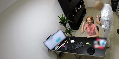 Shy girl Kiara Lord sucks some cock at the job interview