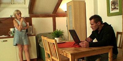 Old woman with a shaved pussy still needs extra care