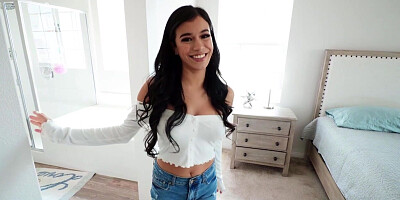 Slender young babe fucks a horny house-owner