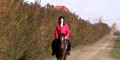 Mature mom urinates and masturbates with monster faux-dick