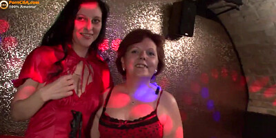 Granny and youthful chick in the swinger party