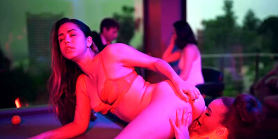 Passionate lesbian babes are craving for licking