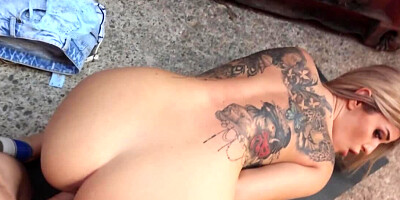 Big-tittied Italian girl needs money and spreads legs for it