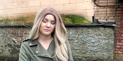 Cute blonde puts on a sexy outfit