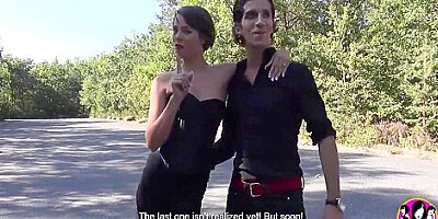 Manon Martin - Cheeky Brunette Gets Gangbang By 3 Cocks In The Forest