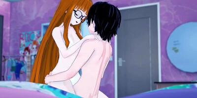 Joker boinks Futaba, part two! Cowgirl, side smash, and missionary internal ejaculation!