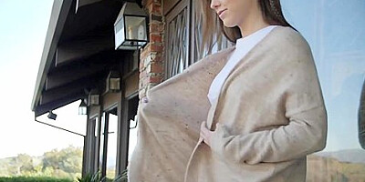 Pretty Brunette Teen 18+ Gives A Blowjob Before Riding Cowgirl - Ellie Eilish And Donnie Rock