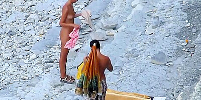 . Blowjobs on public beach