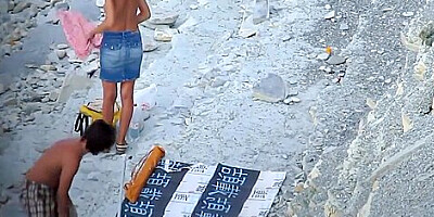 . Blowjobs on public beach