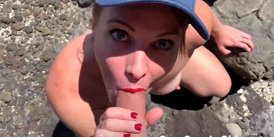 Banging & Spunk Guzzle on a Well-Known Brazilian Beach