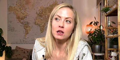 Sweet Blonde Rubs her Shaved Pussy