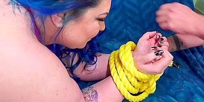 Foot Fetishist Ties Up Chubby And Fucks Her Fat Pussy With Bella Bendz