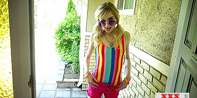 Submissive Skinny Bitch Deepthroating Nailed Before