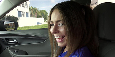 Alex Blake pleasuring her stepbrother in the car
