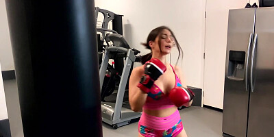 Tru Kait gets horny in the gym and plays with herself