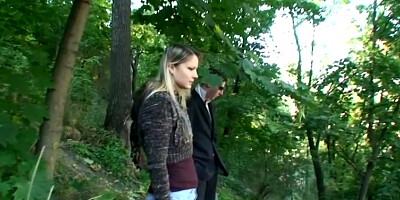Outdoor sex scene with a blonde