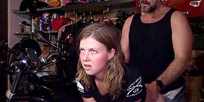 Hot Biker Babe Takes A Hard Ass Fucking Bent Over My Motorcycle Lavender Joy And Wicked