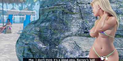 Blonde 3D Hottie Rides BBC Beach Sex