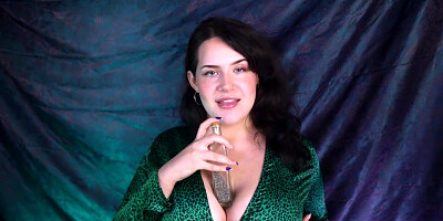 Sensual ginger-haired with humungous mammories is doing kinky stuff in front of the camera, just for joy