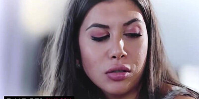 Sultry dark-haired with petite breasts, Anya Krey is shrieking while getting pulverized from the back