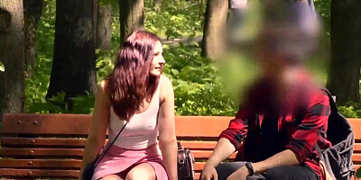 A Not Planned Rendezvous. Jeny Smith ambling with stranger with mini miniskirt and no undies