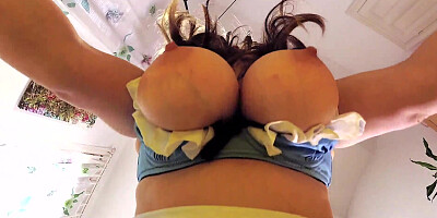 Hottest Enormous Innate Fledgling Boobs! Britney Gulping Spunk, Gigantic Baps & Arse in Pantyhose, High Stilettos and Underwear