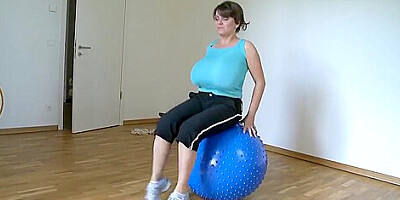 Fitness workout with huge tits Milena Velba