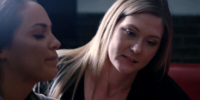 Addison Lee and Sofi Ryan getting fucked on leather couch