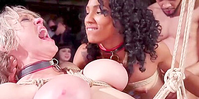 Donny Sins, Ashley Lane And Nikki Darling - Tied Milf Dp Fucked At Bdsm Orgy Party