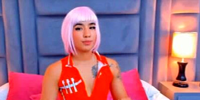 Woman With Pink Hair Fucks And Cum