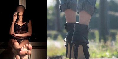 Unbelievable brown-haired is permanently showing her soles in boots with high high-heeled shoes, or with nothing on