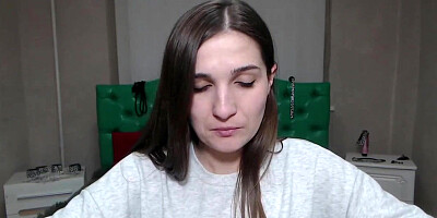Small tits amateur fucks vibrator on webcam solo