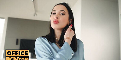 Brunette video with provocative Alyssa Bounty from Office POV