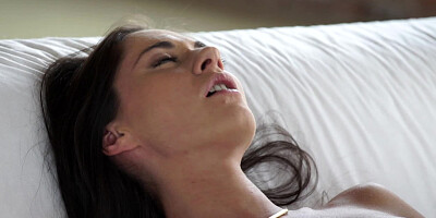 A brunette with a sexy ass is getting cum in her tight butt