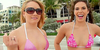 Amateur sluts get naughty for some cash