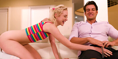 Barely legal teen Chloe Cherry gets properly fucked on the sofa