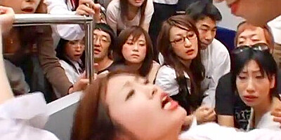 Train Commuter Tongue Kissing Orgy!