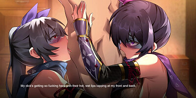 Pummeling 2 nasty ninja THREESOME FASHION [Waifu Fighter - Manga Porn Gameplay]