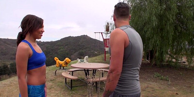 Cute Chick Helps Stranger Stretch His Big Dick