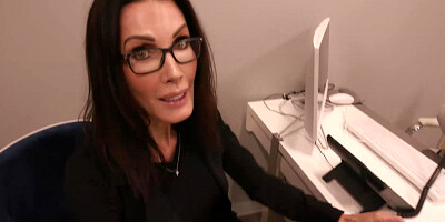 Stepmom starts jerking her stepsons cock