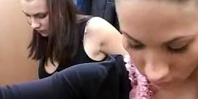 Russian mistresses femdom slave foot worship & shoes tread