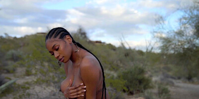 Beautiful black teen shows perfect body