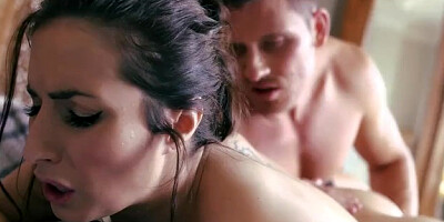 Beautiful brunette Brit has the juiciest bubble butt around