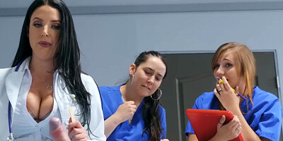Renowned medical practitioner Angela White shows student how to properly treat patients