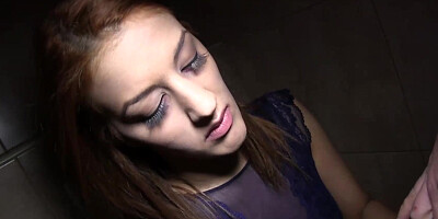 Barely legal Aylin Diamond having sex with creampie for cash in a public toilet