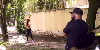 Crimson haired dame, Amanda Borges is about to have ass fucking fuck-a-thon with a black dude