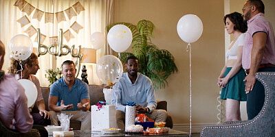 Diaper shower turns into gangbang party