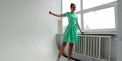 Clad lithe brown-haired Alla Sinichka