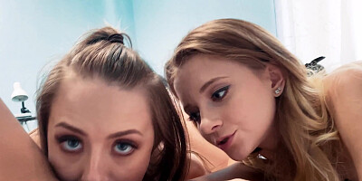 Orginal threesome with pussy licking lesbians
